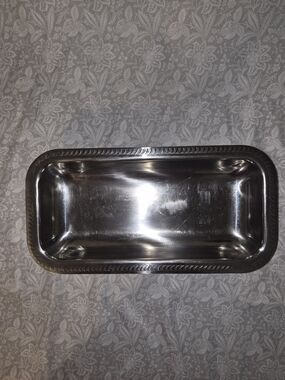 Bloomfield Polished Rectangular Metal Tray - Silver Finish